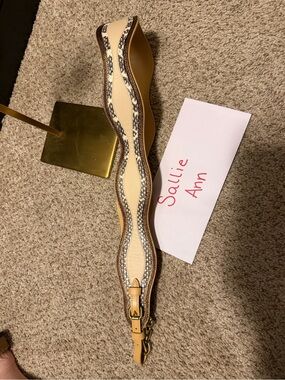 Coach novelty strap  Woven Leather Strap with Braided Detail and snake skin